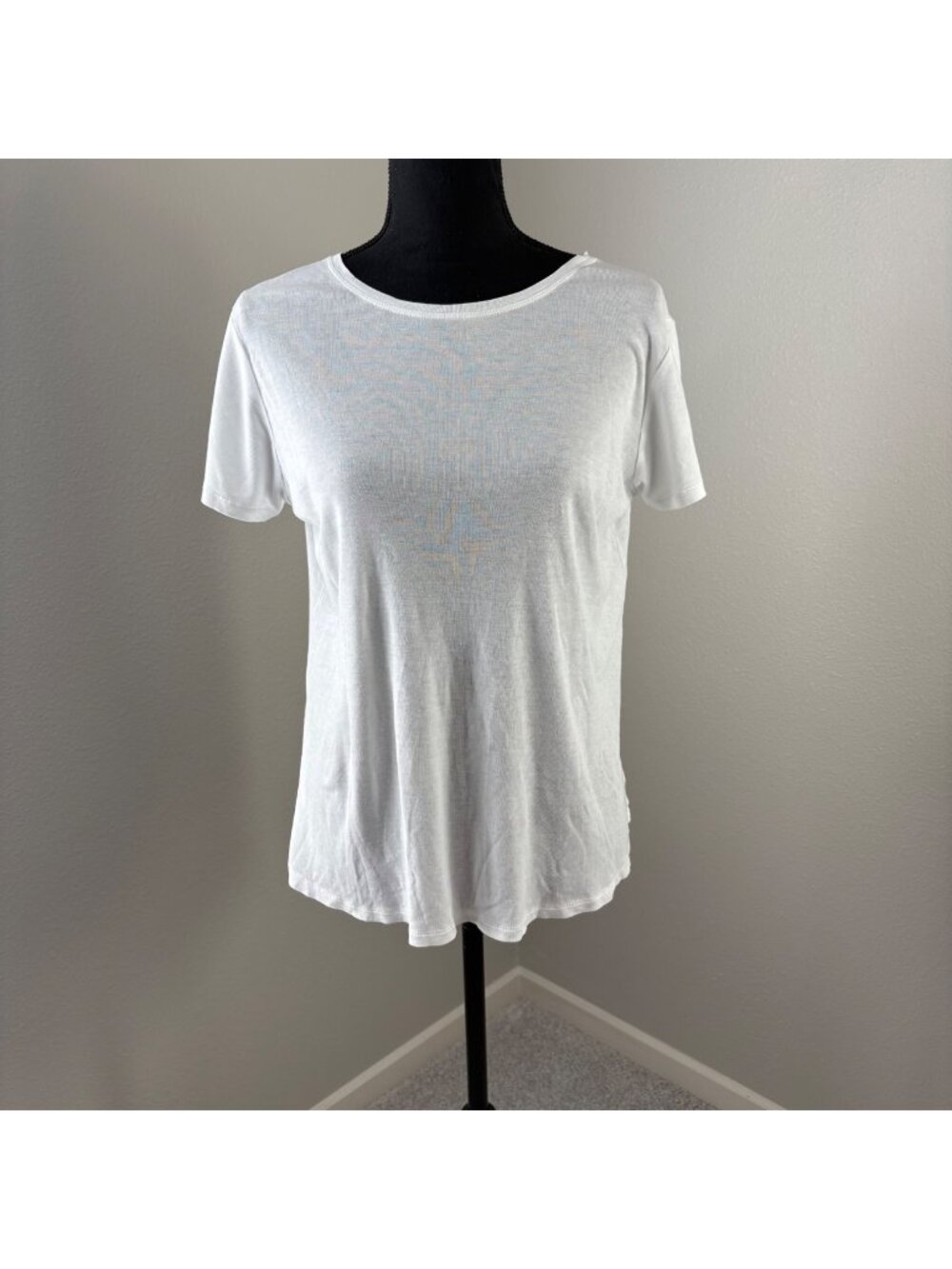 Hatch Washed Cotton Crew T-Shirt Top Womens 3 White Basic Maternity